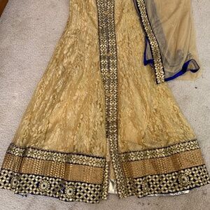 Indian net long dress with dupatta